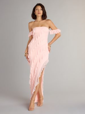 Cecilia Off-The-Shoulder Ruffle Formal Dress