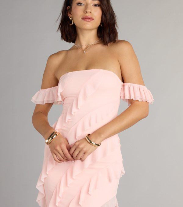 Cecilia Off-The-Shoulder Ruffle Formal Dress - Image 3