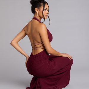Juliana Mesh Strappy Back Formal Dress