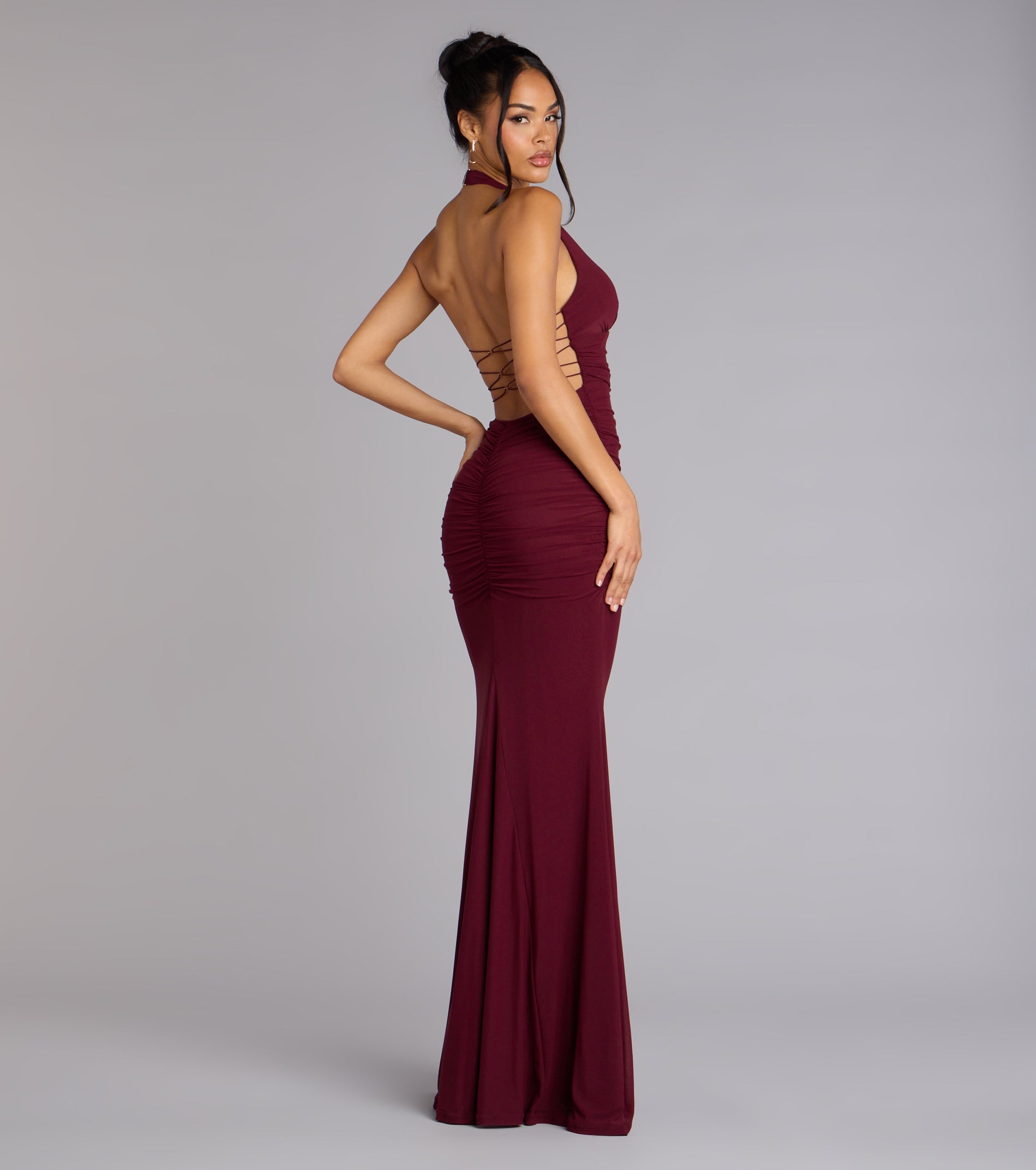 Juliana Mesh Strappy Back Formal Dress - Image 3