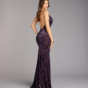 Maddie Velvet Open Back Mermaid Formal Dress