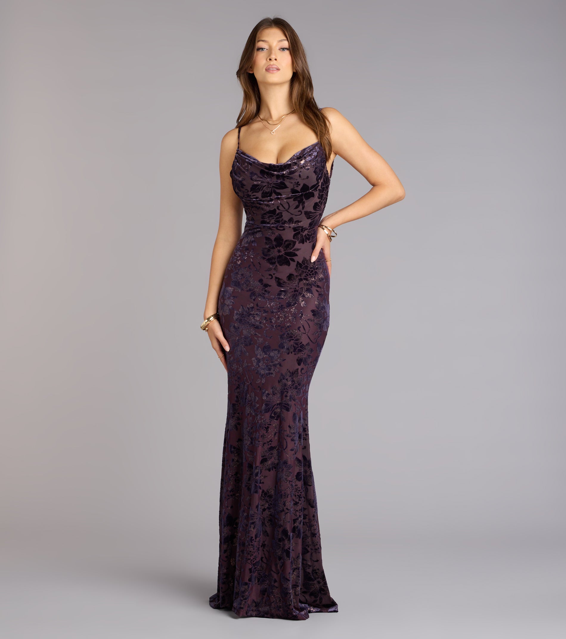 Maddie Velvet Open Back Mermaid Formal Dress - Image 2