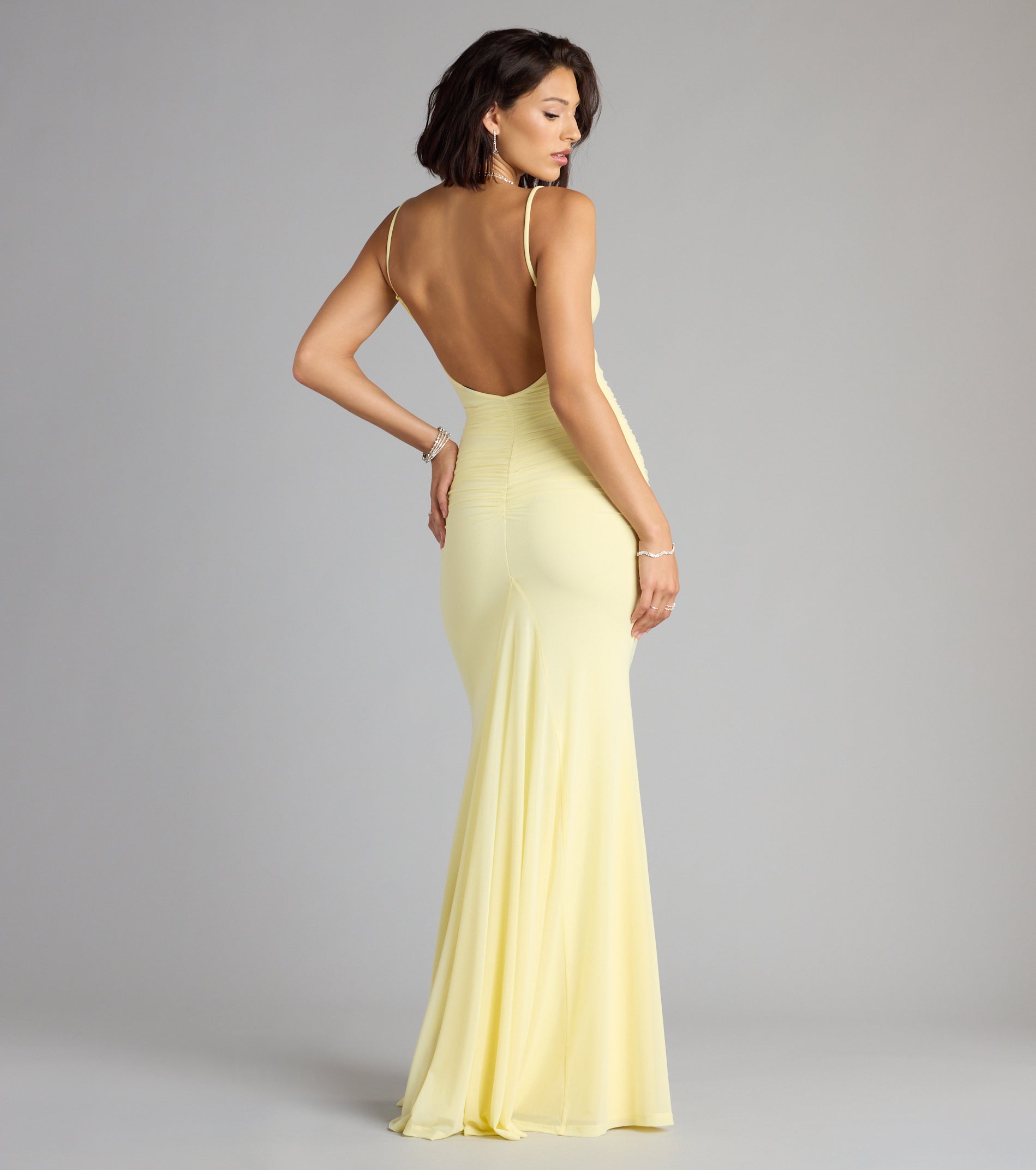 Sophia Mesh Open Back Mermaid Formal Dress - Image 2