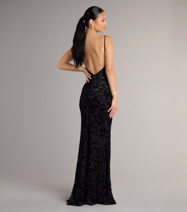 Maddie Velvet Open Back Mermaid Formal Dress - Image 6