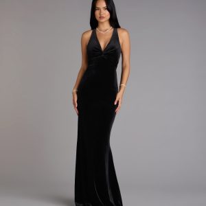 Vivienne Velvet Tie-Back Formal Dress