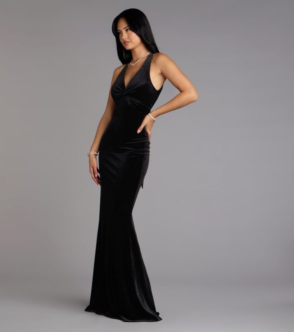 Vivienne Velvet Tie-Back Formal Dress - Image 4