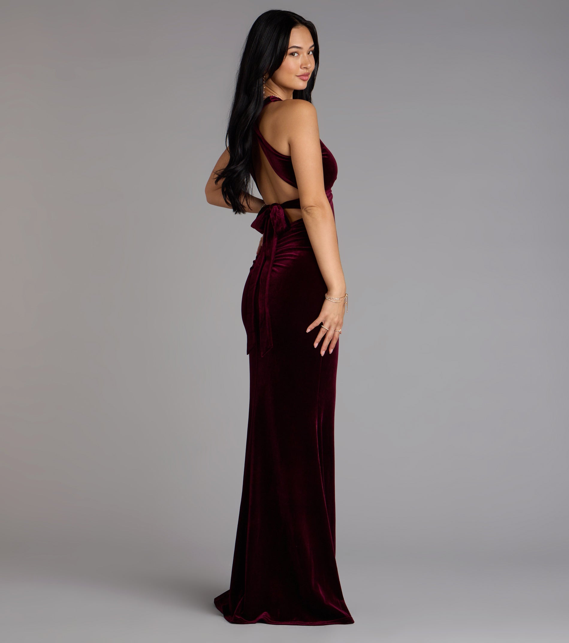 Vivienne Velvet Tie-Back Formal Dress - Image 5
