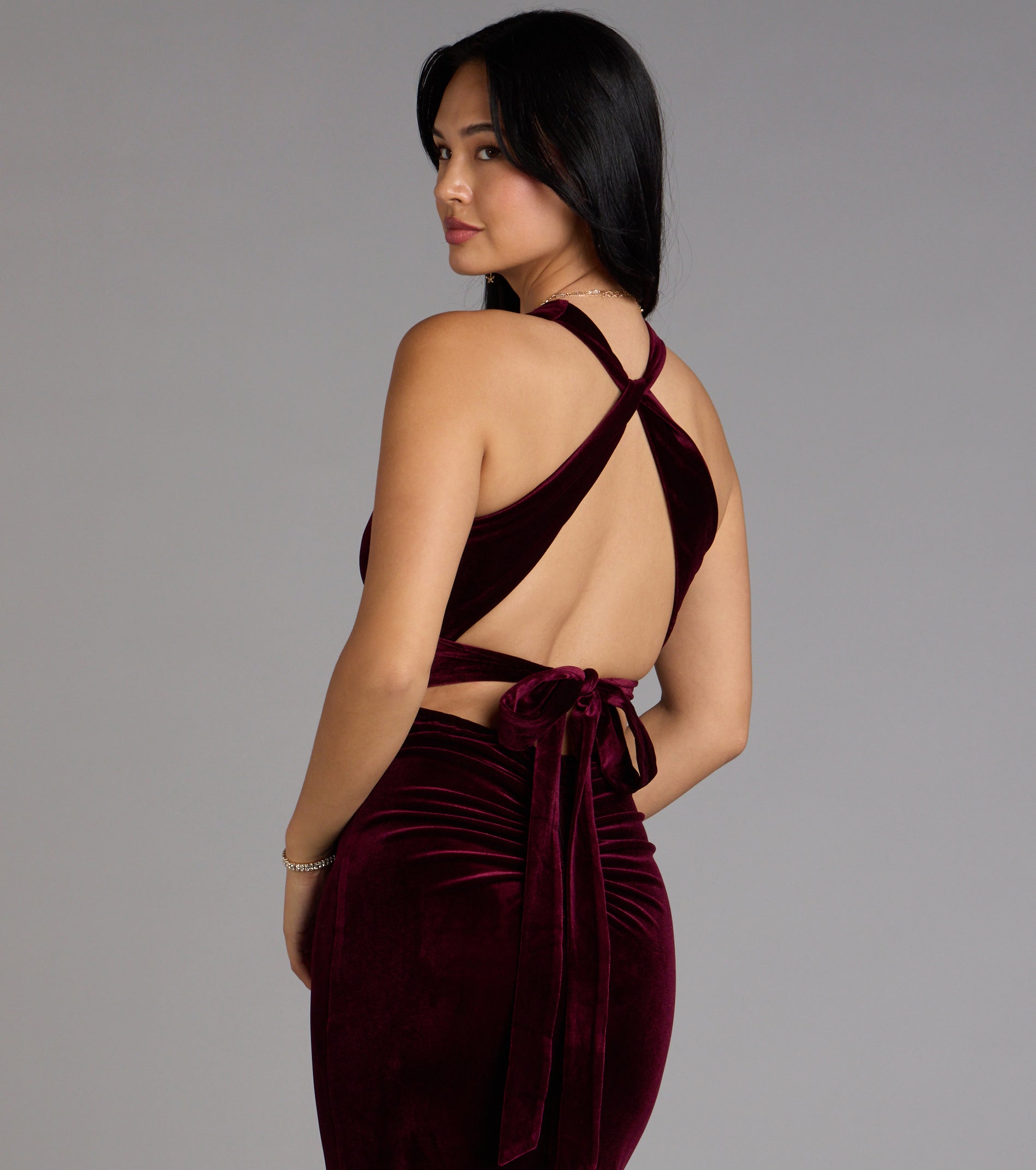 Vivienne Velvet Tie-Back Formal Dress - Image 7