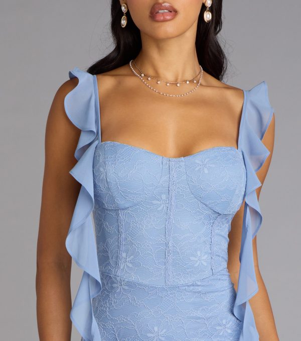 Alanna Ruffled Lace Corset Mermaid Dress - Image 6