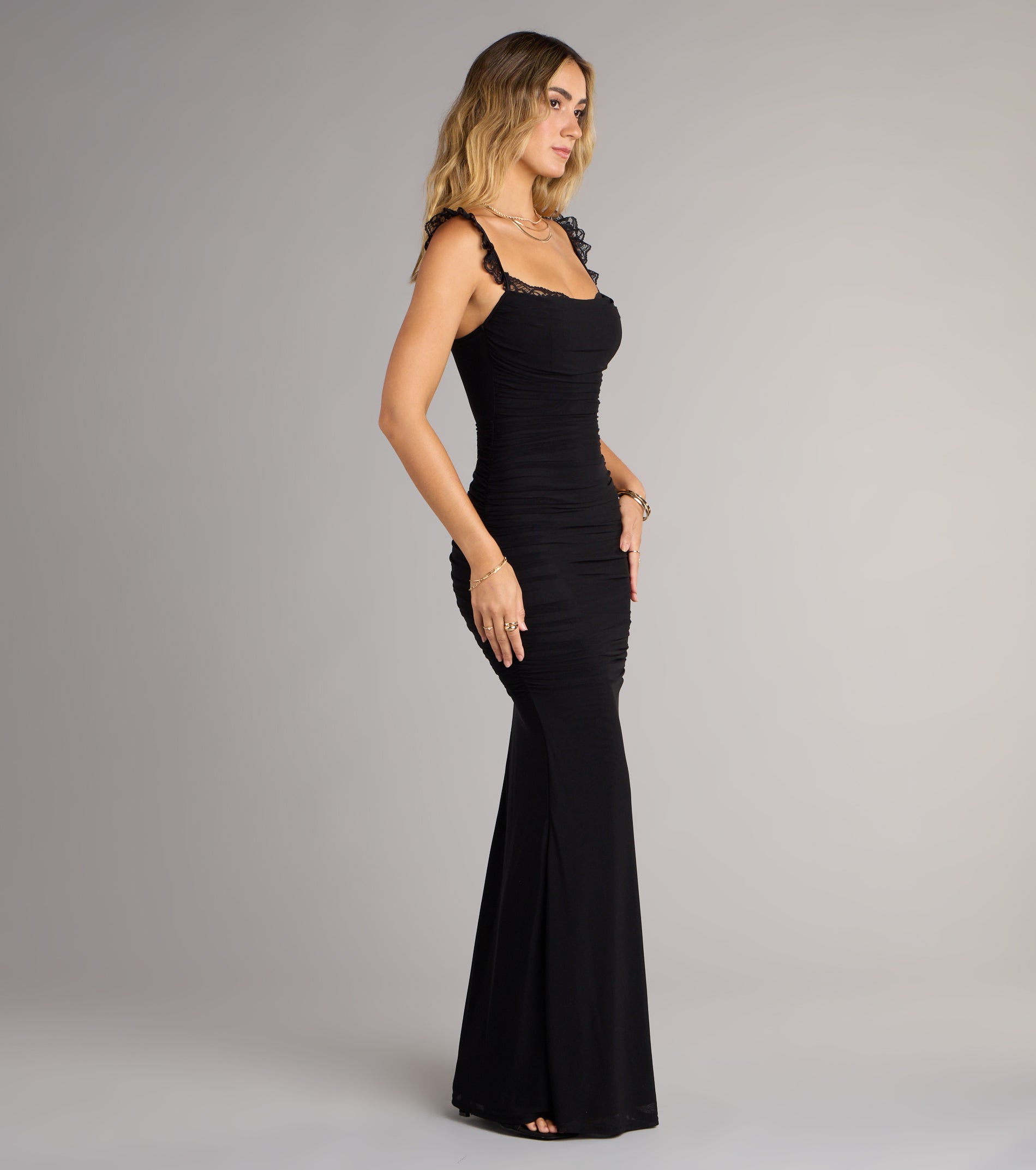 Morgana Lace-Up Ruched Mermaid Dress - Image 17