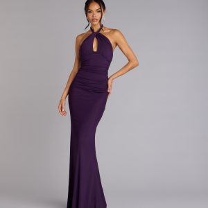 Elina Halter Cutout Mermaid Dress