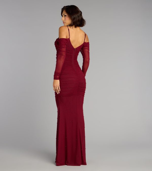 Lindsey Pearl Cold Shoulder Mermaid Formal Dress - Image 2