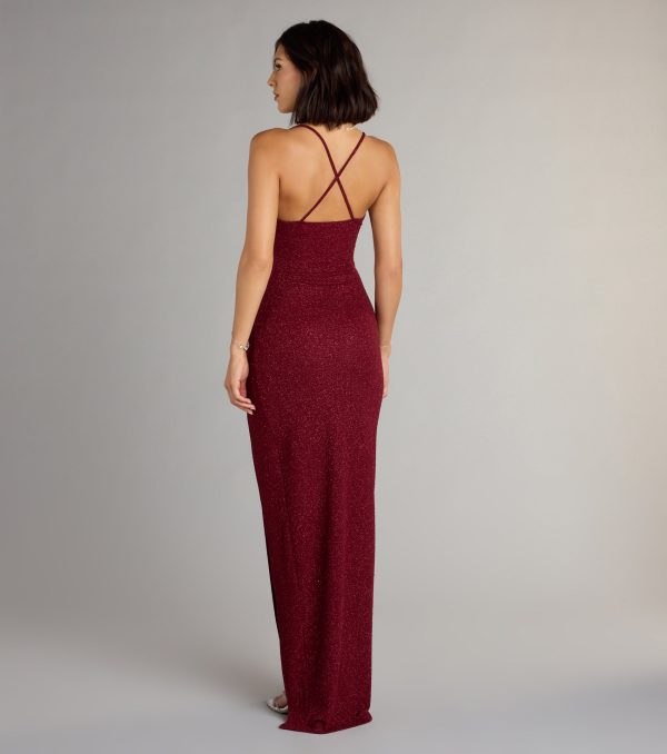 Amirah Formal Glitter Cowl Neck Column Dress - Image 14