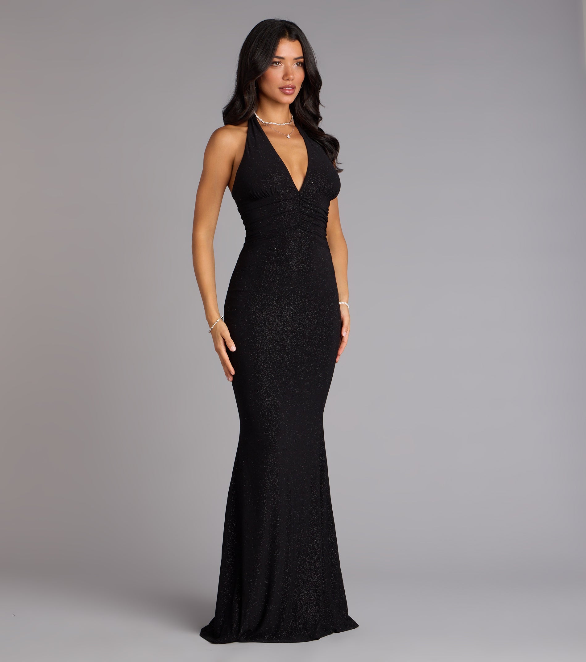 Maribeth Glitter Strappy Back Mermaid Formal Dress - Image 4