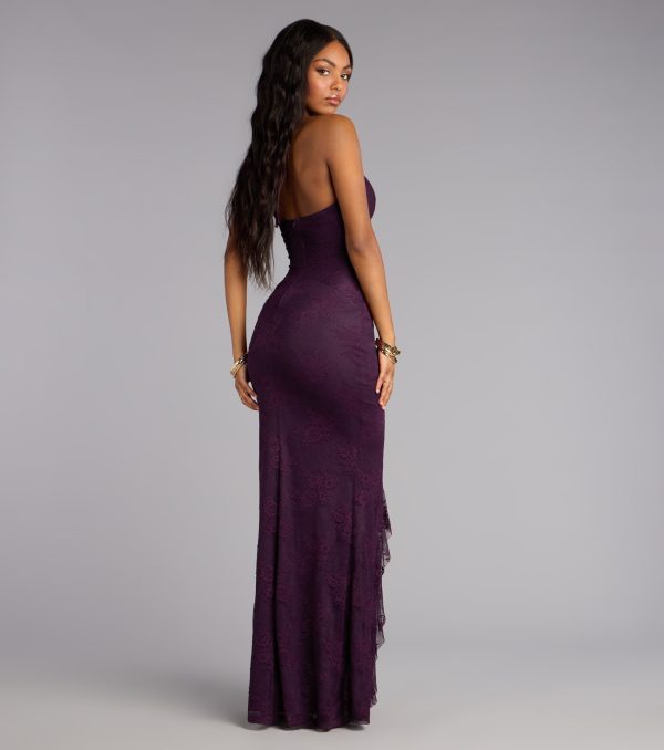 Donna Lace Ruffled Mermaid Formal Dress - Image 2