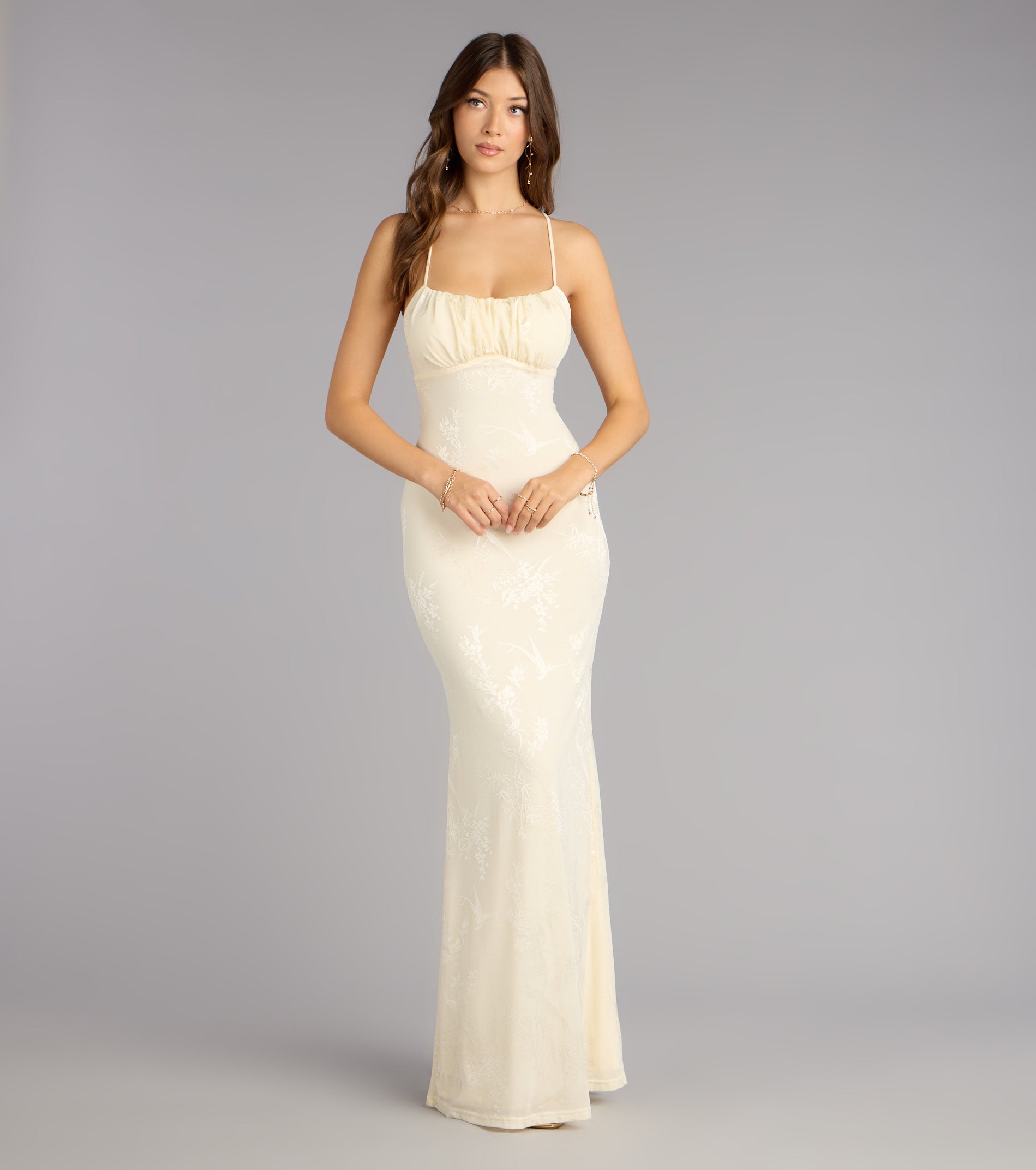 Elaine Jacquard Mesh Mermaid Dress - Image 8