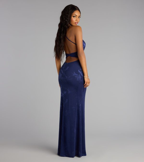 Elaine Jacquard Mesh Mermaid Dress - Image 2
