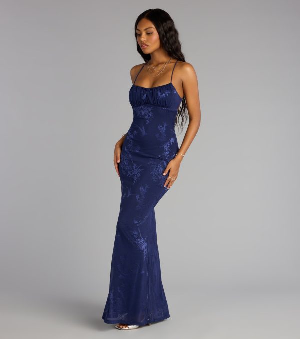 Elaine Jacquard Mesh Mermaid Dress - Image 4