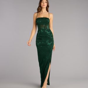 Sydney Lace Corset Mermaid Slit Formal Dress