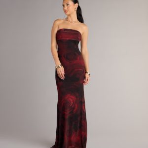 Renata Strapless Abstract Mermaid Formal Dress
