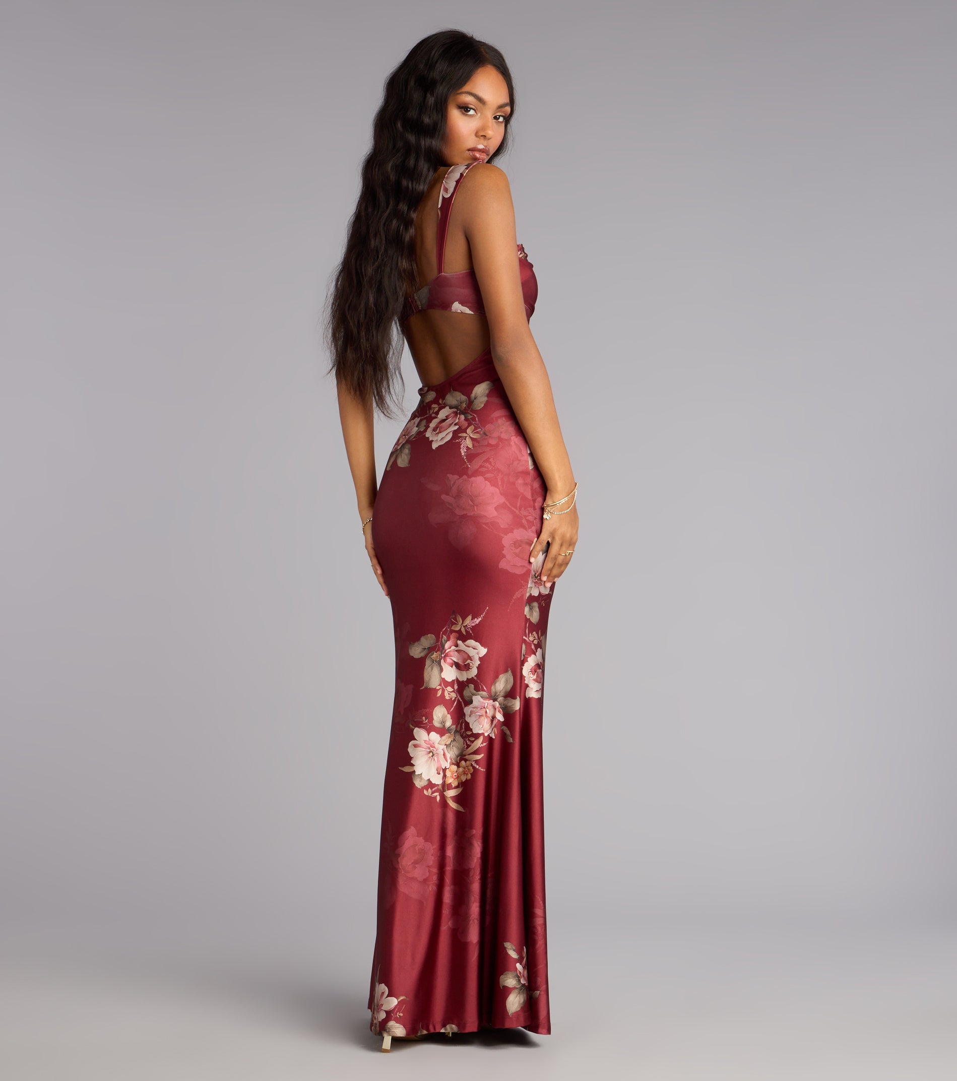Grace Floral Open Back Mermaid Formal Dress - Image 2