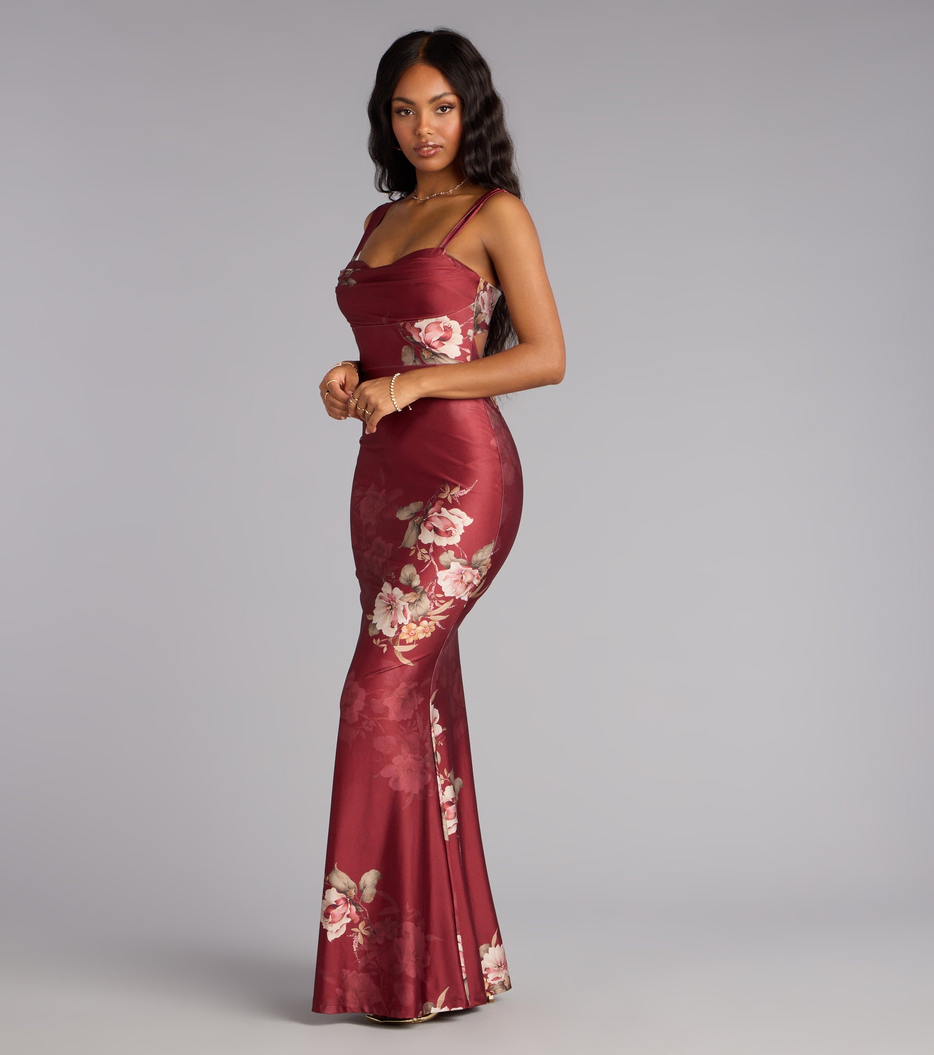 Grace Floral Open Back Mermaid Formal Dress - Image 4