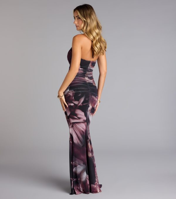 McKenzie Floral Halter Mermaid Formal Dress - Image 6