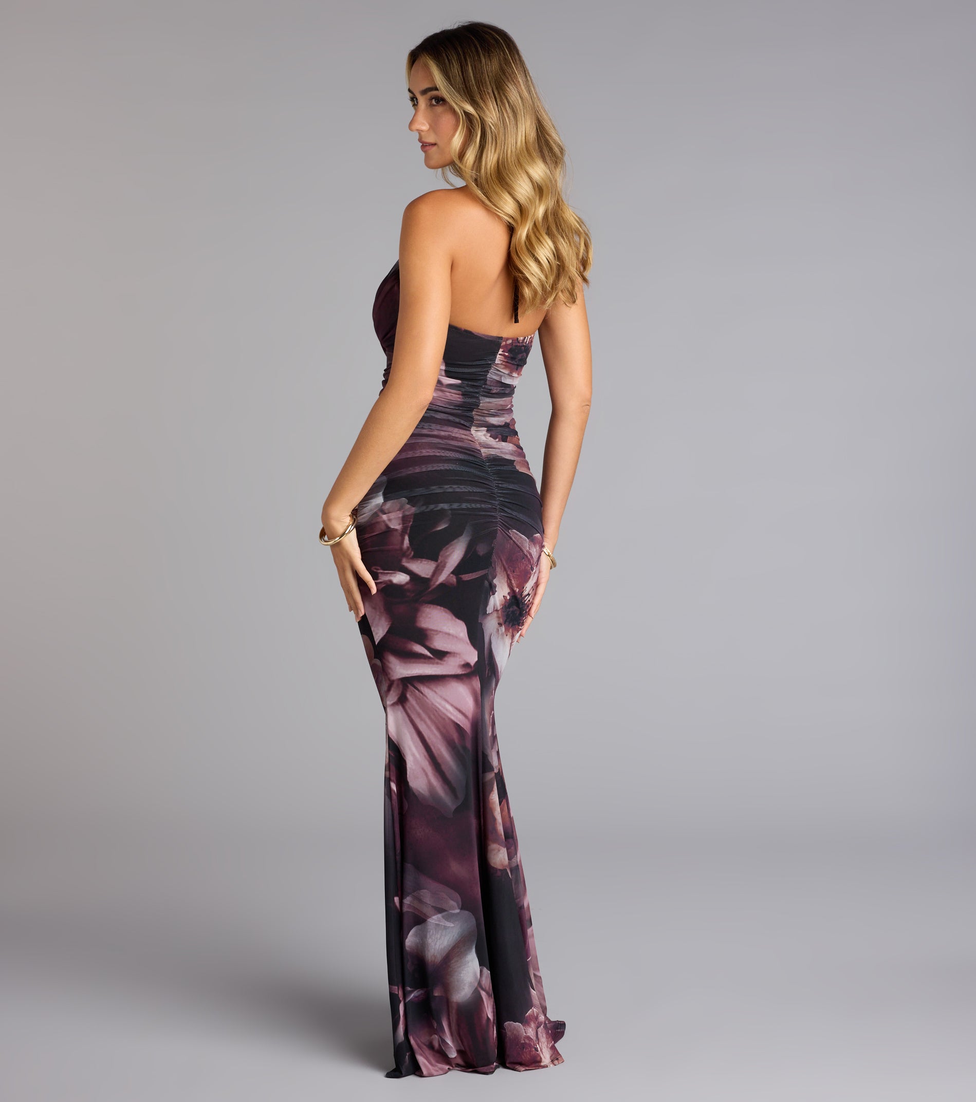 McKenzie Floral Halter Mermaid Formal Dress - Image 6