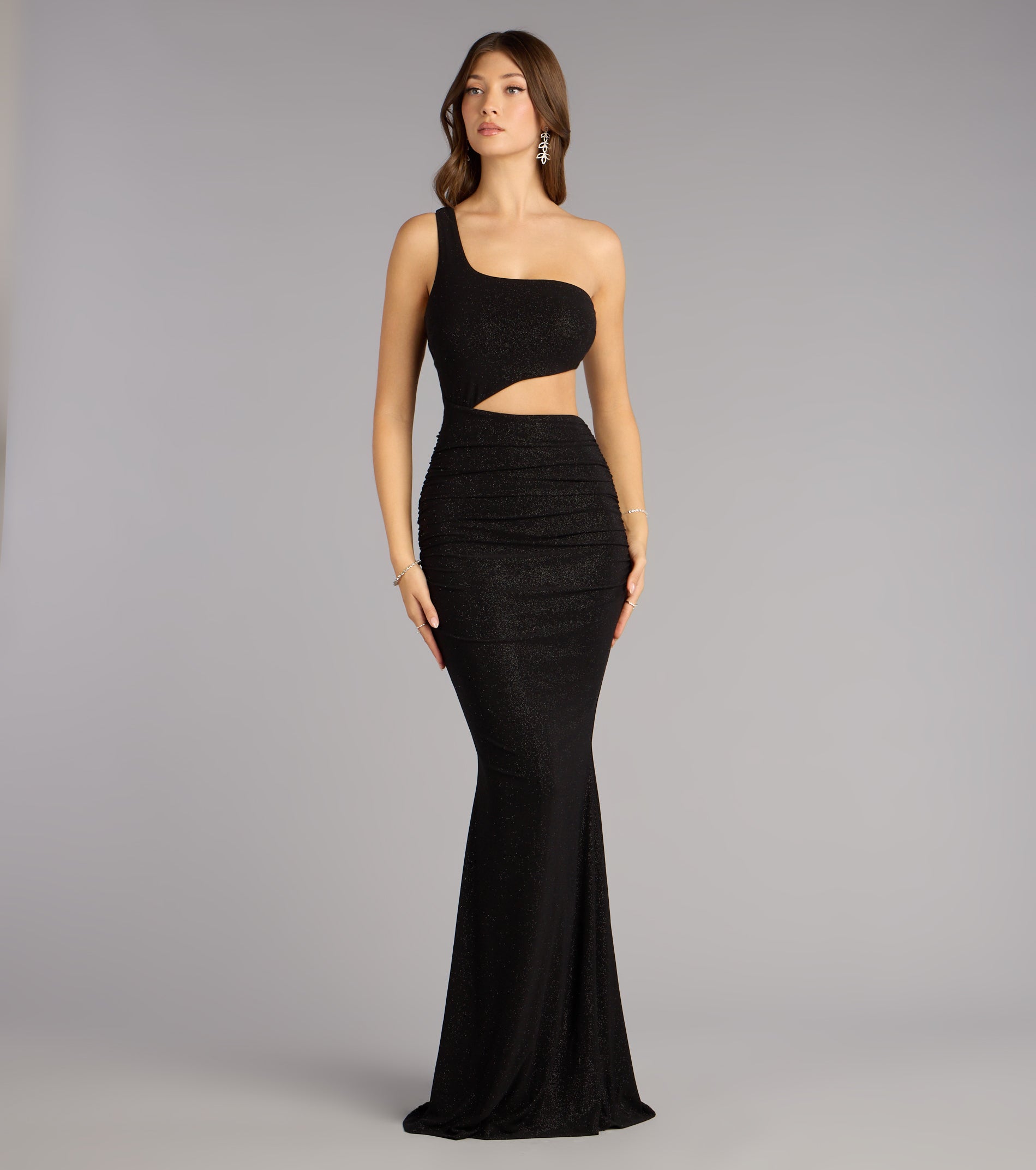 Giselle One-Shoulder Mermaid Glitter Formal Dress - Image 6
