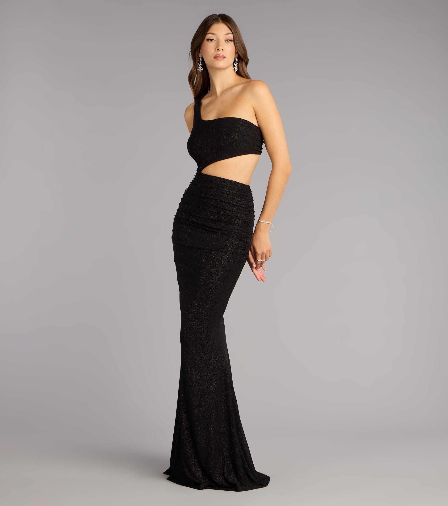 Giselle One-Shoulder Mermaid Glitter Formal Dress - Image 8