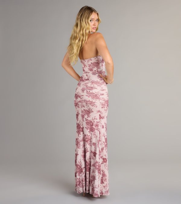 Rylee Floral Slit Mermaid Formal Dress - Image 4