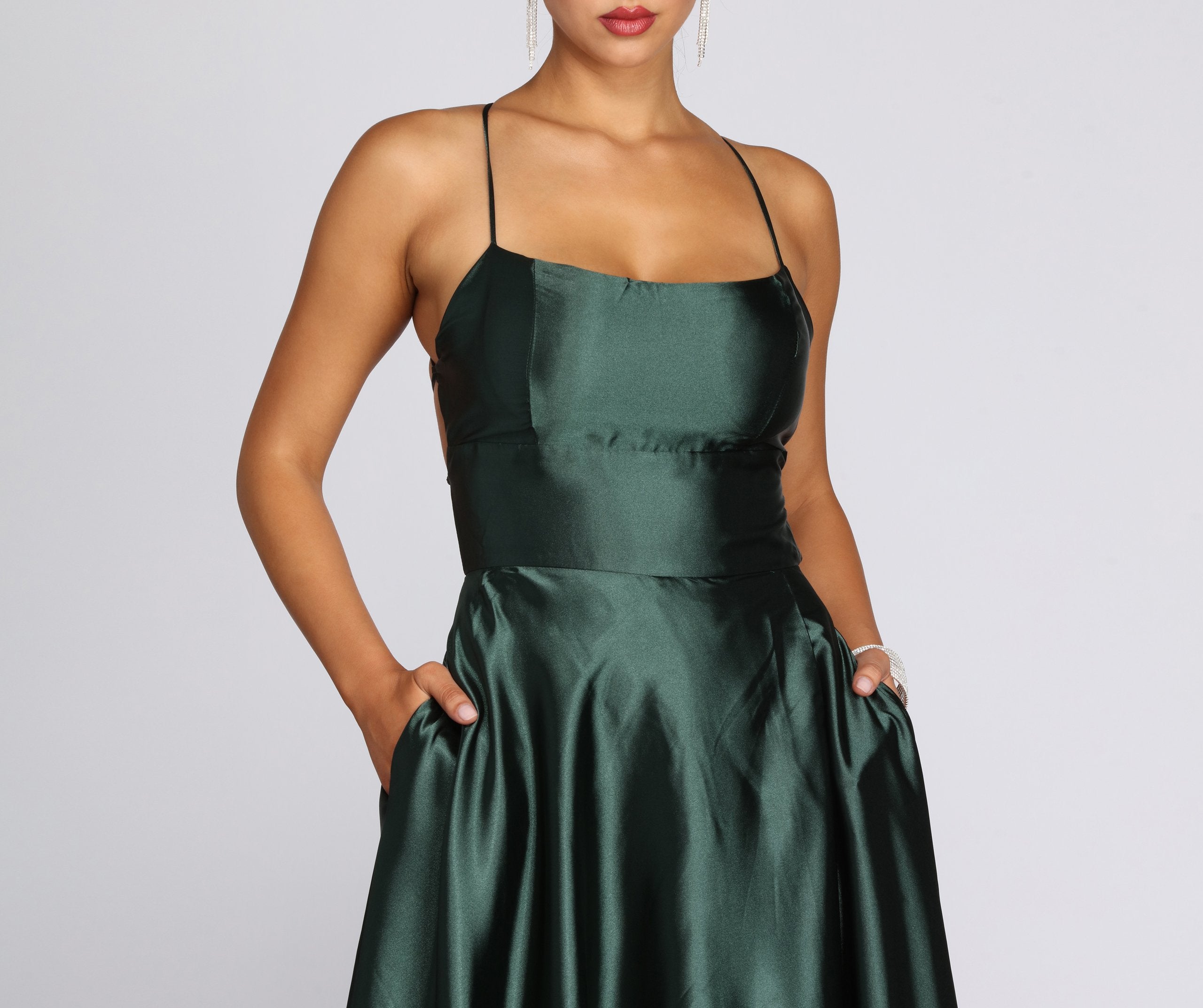 Anne Formal Lattice Satin Dress - Image 28