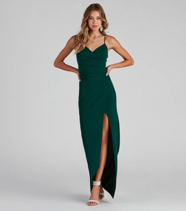 Sasha Formal High Slit Wrap Dress - Image 9