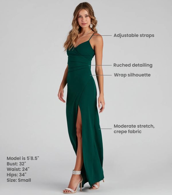 Sasha Formal High Slit Wrap Dress - Image 10