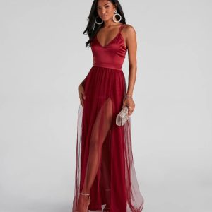 Haisley Formal Tulle And Satin Dress