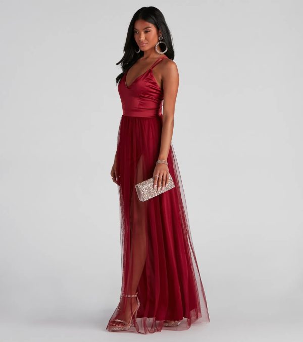 Haisley Formal Tulle And Satin Dress - Image 3