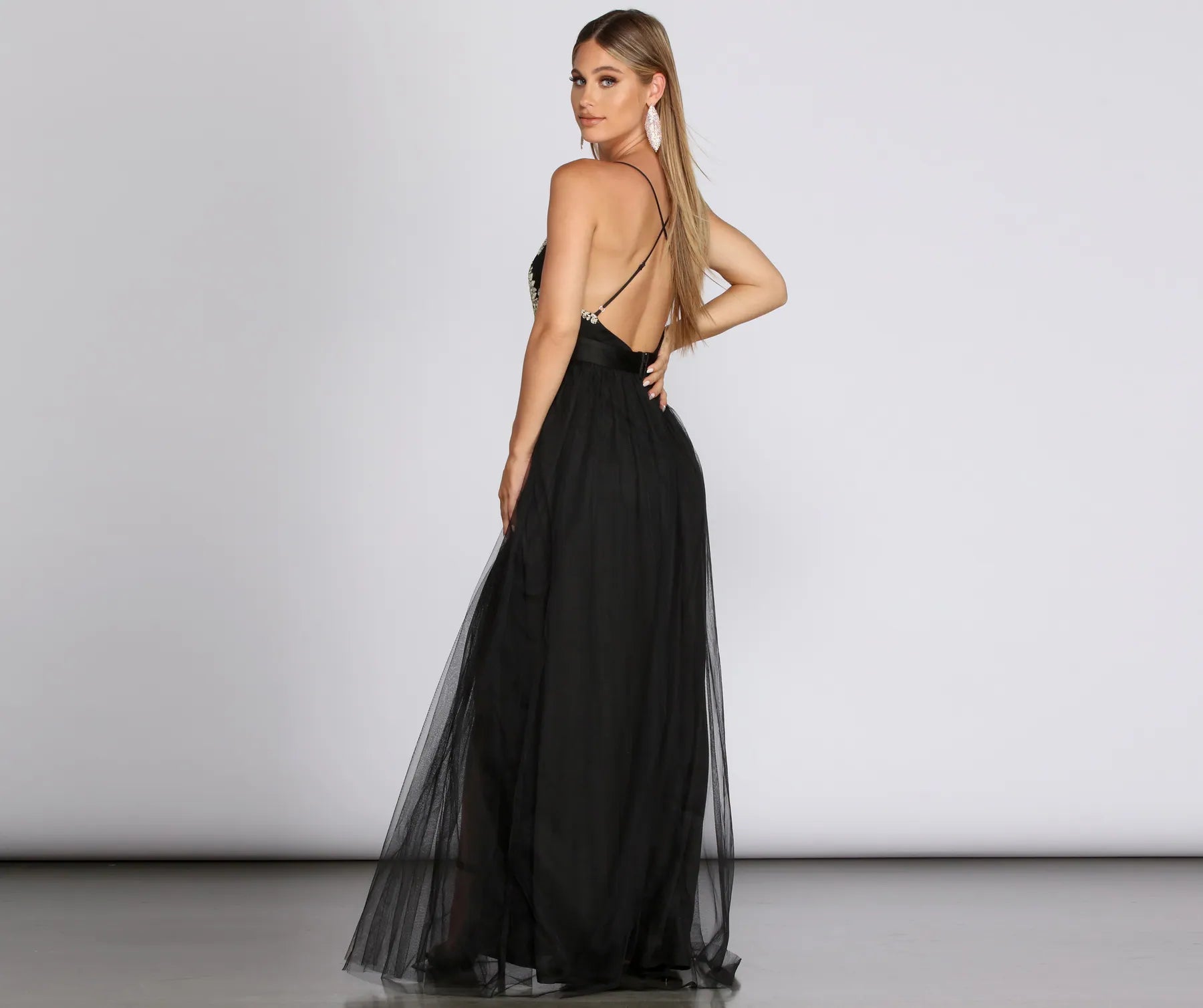 Arya Formal Embroidered Tulle Dress - Image 2