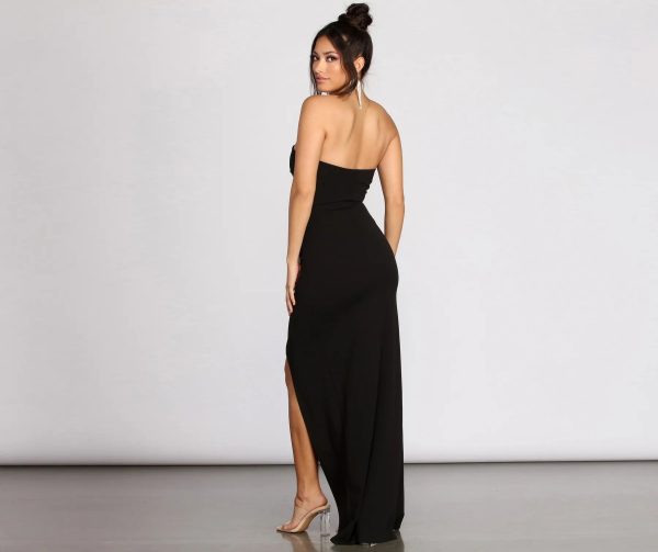 Tasha Strapless Crepe Dress - Image 6