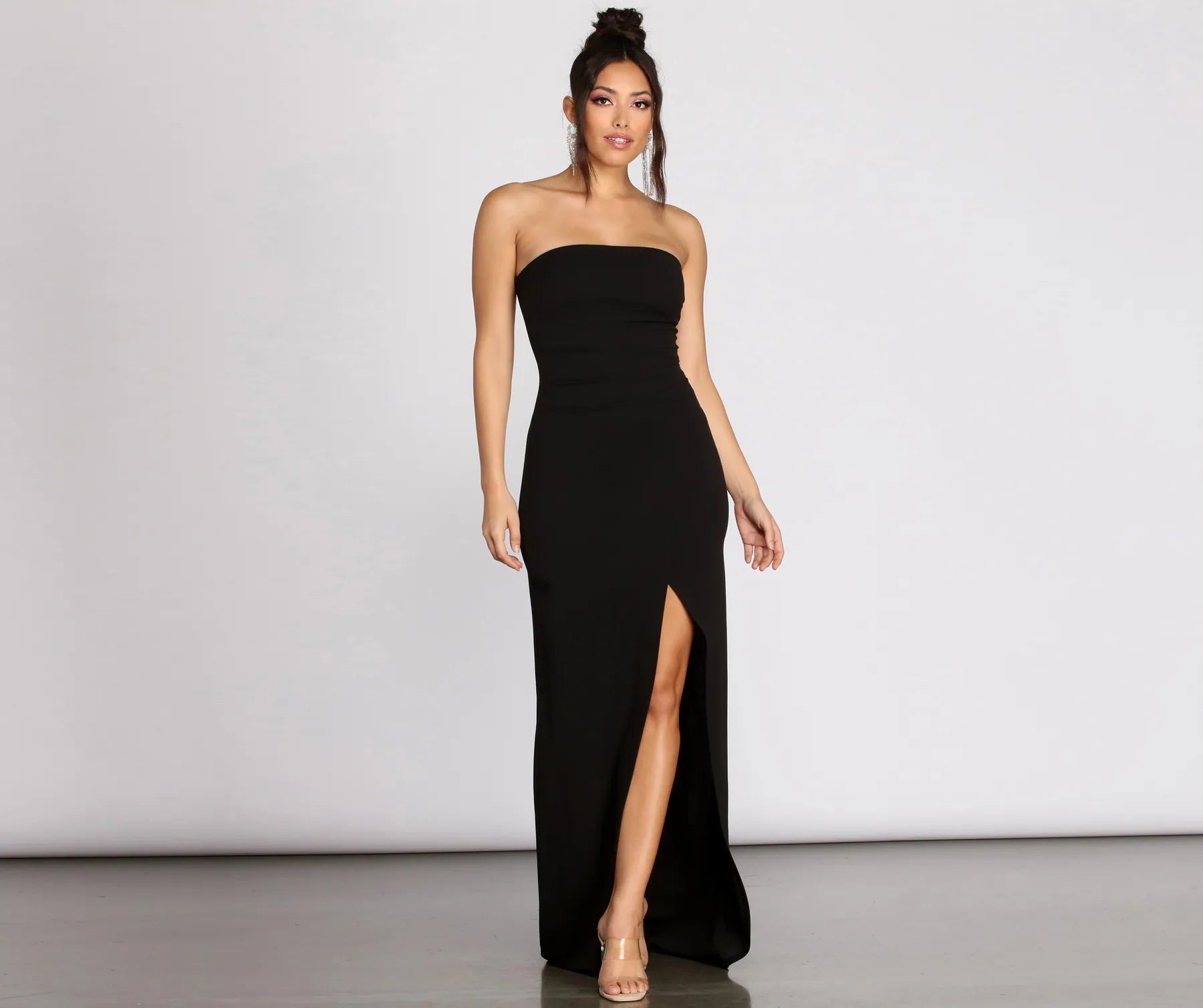 Tasha Strapless Crepe Dress - Image 8