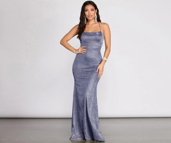 Wilma Glitter Lace Back Mermaid Dress - Image 2