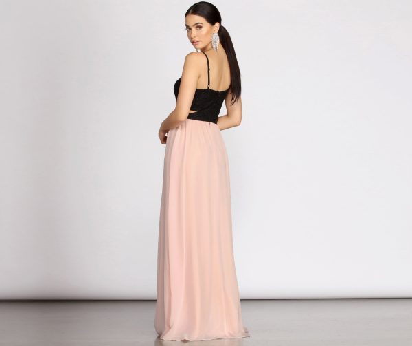 Tabia Rhinestone Infinity Trim A-Line Dress - Image 2