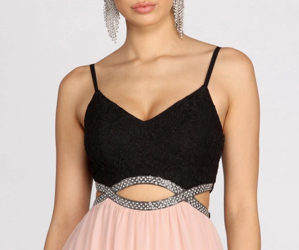 Tabia Rhinestone Infinity Trim A-Line Dress - Image 4