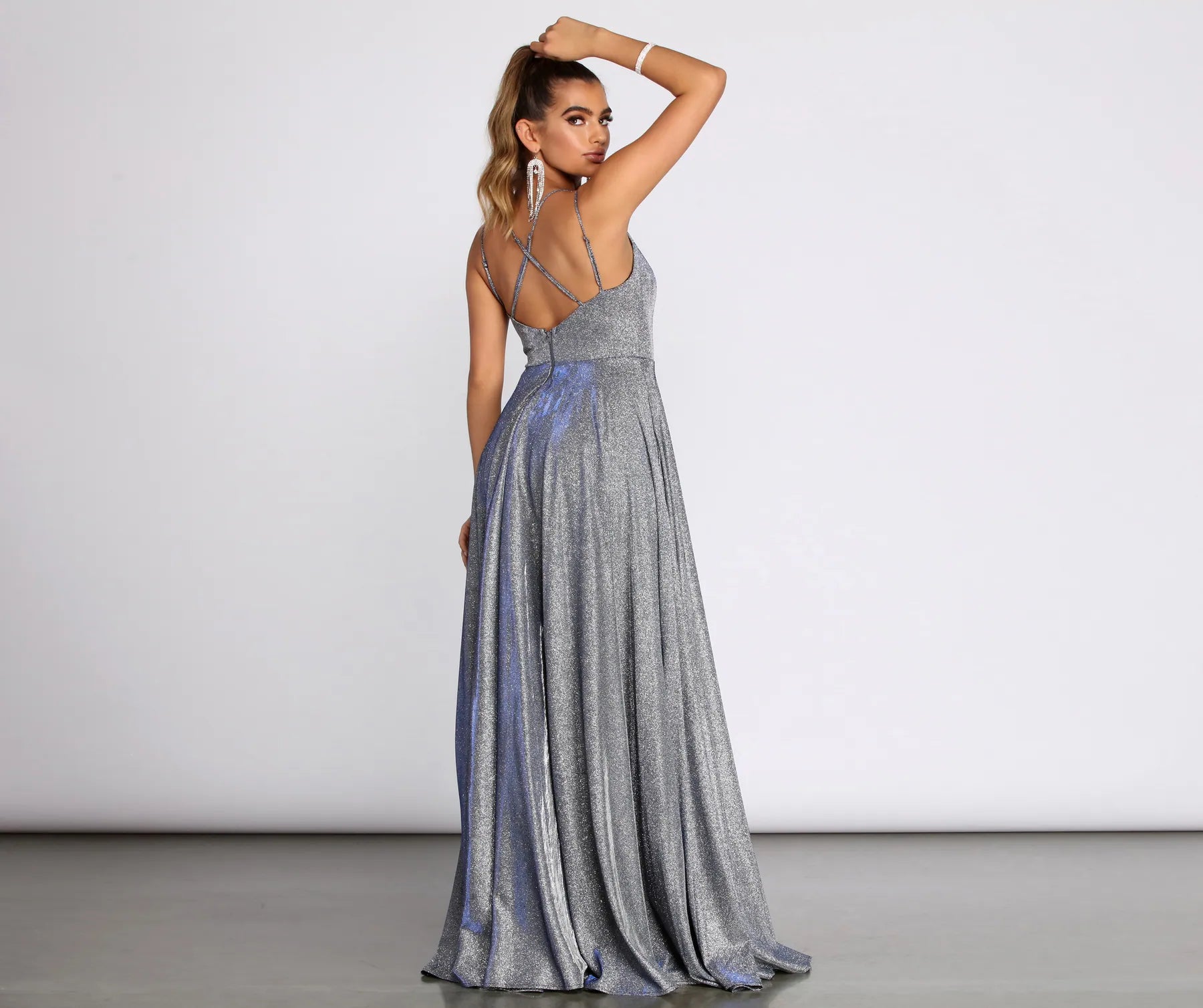 Olympia Glitter Full A-Line Dress - Image 2