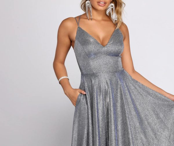 Olympia Glitter Full A-Line Dress - Image 3