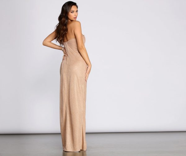Skylar Glitter Shine Ruched Dress - Image 2