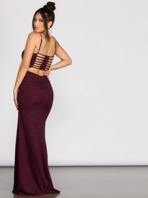 Sawyer Glitter High Slit Dress
