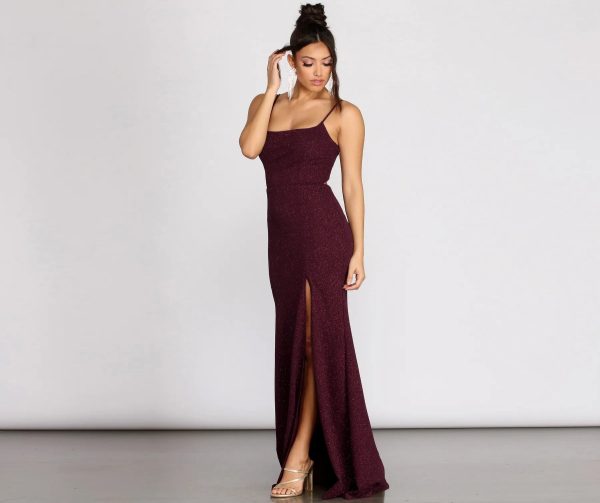 Sawyer Glitter High Slit Dress - Image 3