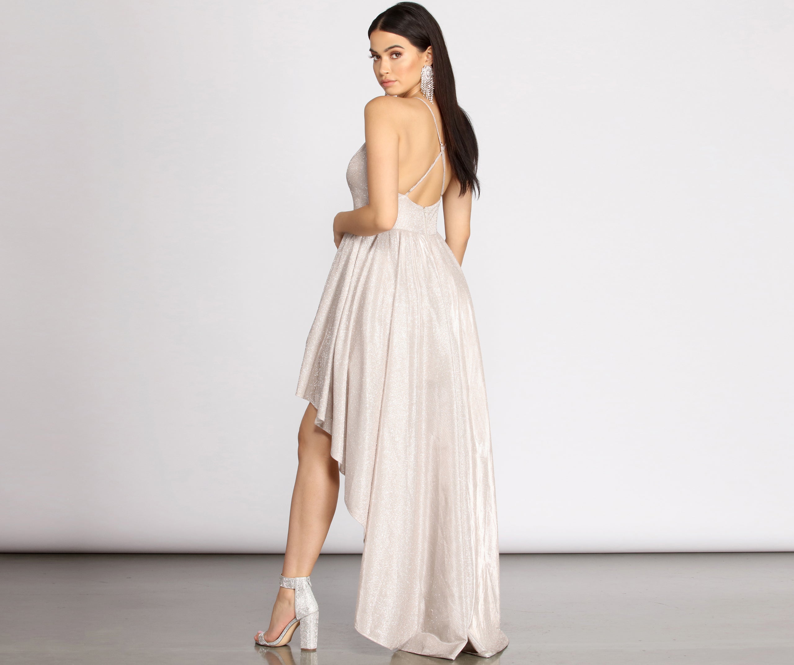 Justine Glitter High-Low Dress - Image 5