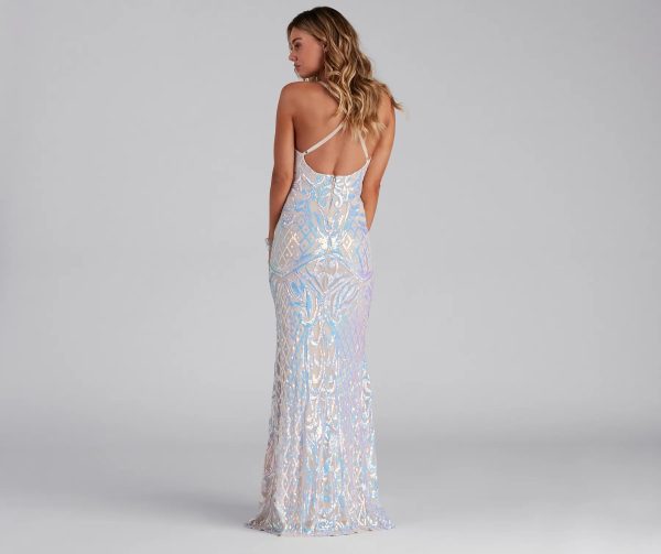 Deonne Iridescent Sequin Cross Back Dress - Image 2