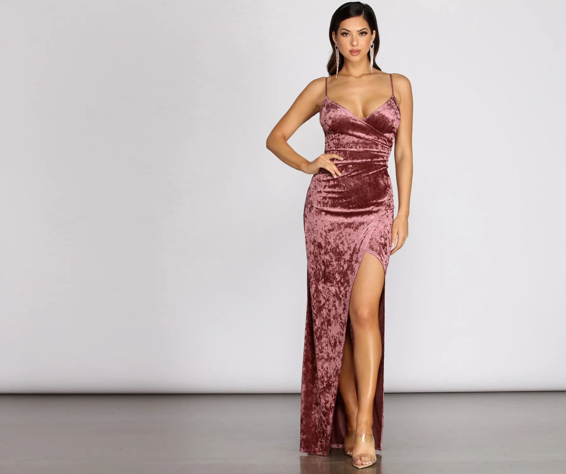 Halle Formal Velvet Wrap Dress - Image 5